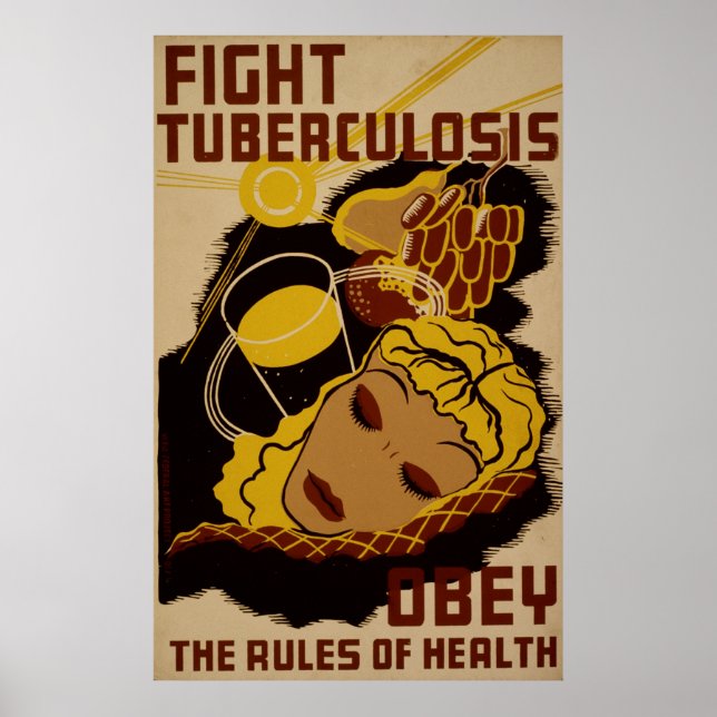 Fight Tuberculosis Vintage WPA Health Poster (Front)
