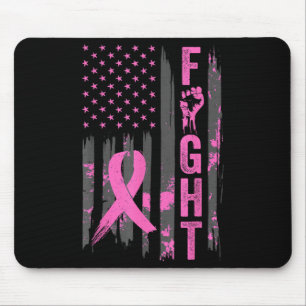 Fight Usa Flag Breast Cancer Awareness Patriotic P Mouse Mat