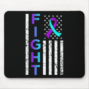 Fight USA Flag Happy Suicide Awareness Support Gra Mouse Mat