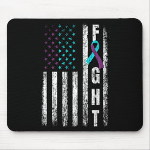Fight Usa Flag Happy Suicide Prevention Awareness Mouse Mat