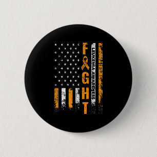 Fight USA Flag Leukaemia Awareness Cancer Survivor 6 Cm Round Badge