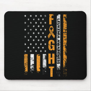 Fight USA Flag Leukaemia Awareness Cancer Survivor Mouse Mat