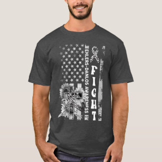 Fight Usa Flag Sunflower Christian Ehlers Danlos A T-Shirt