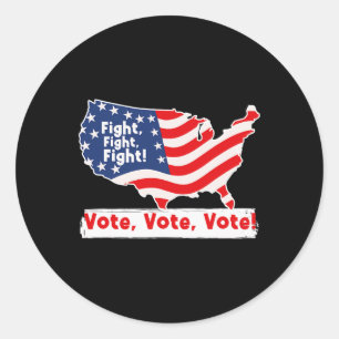 Fight Vote For Trump Presidential Election Classic Round Sticker
