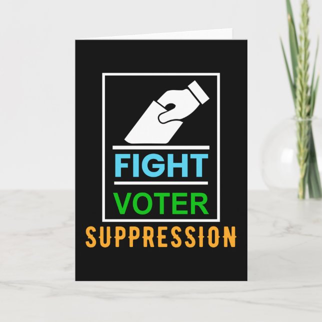 Fight Voter Suppression - Election Design Card (Front)