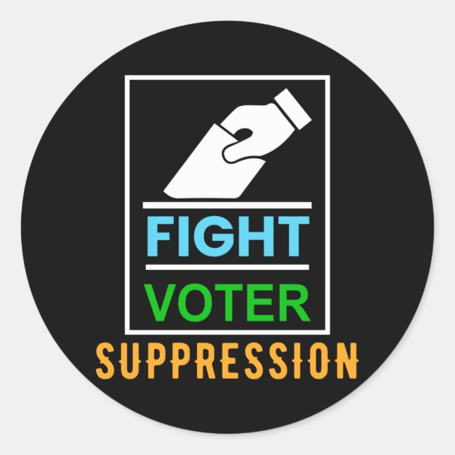 Fight Voter Suppression - Election Design Classic Round Sticker (Front)
