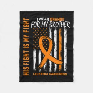 Fight Wear Orange Brother Leukaemia Cancer Awarene Fleece Blanket