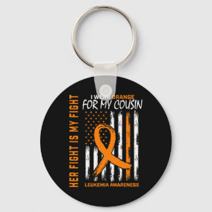 Fight Wear Orange Cousin Leukaemia Cancer Awarenes Key Ring