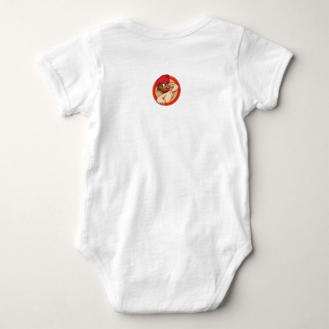 fighten rooster baby bodysuit (Back)