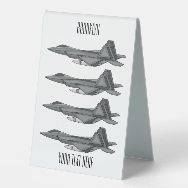 Fighter aircraft cartoon illustration (Front)