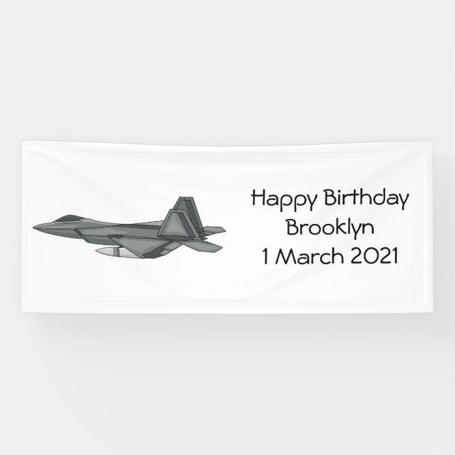 Fighter aircraft cartoon illustration banner (Horizontal)