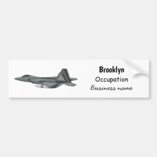 Fighter aircraft cartoon illustration bumper sticker
