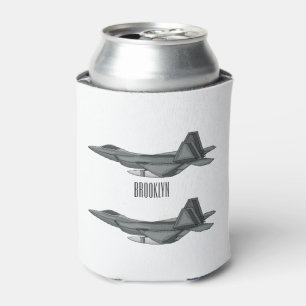 Fighter aircraft cartoon illustration can cooler