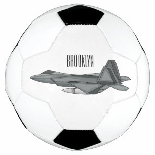 Fighter aircraft cartoon illustration football