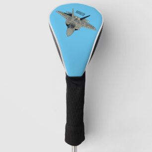 Fighter aircraft cartoon illustration golf head cover
