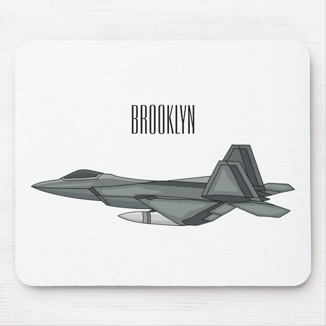Fighter aircraft cartoon illustration mouse mat (Front)