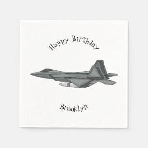 Fighter aircraft cartoon illustration napkin