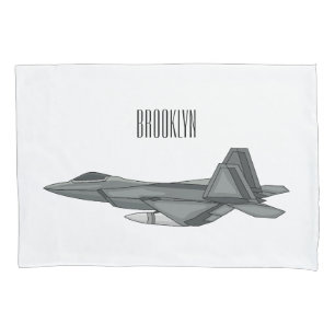 Fighter aircraft cartoon illustration pillowcase