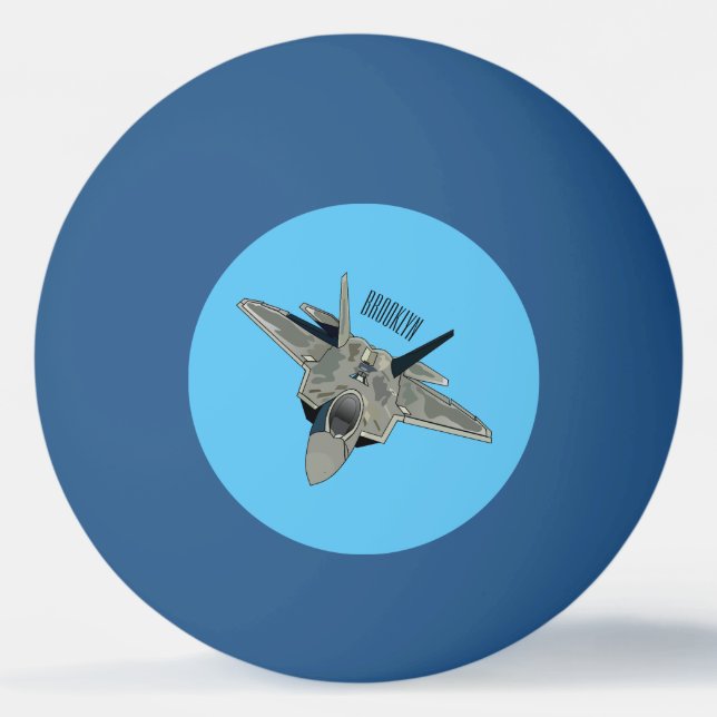Fighter aircraft cartoon illustration ping pong ball (Front)