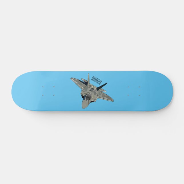 Fighter aircraft cartoon illustration skateboard (Horz)
