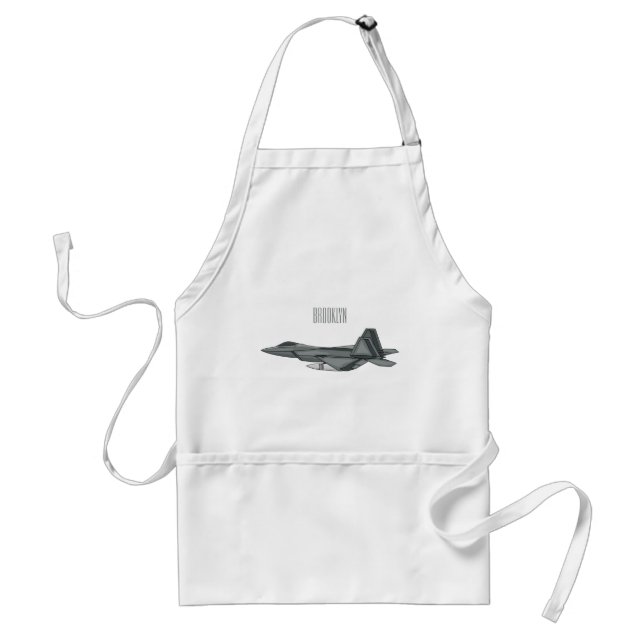 Fighter aircraft cartoon illustration standard apron (Front)