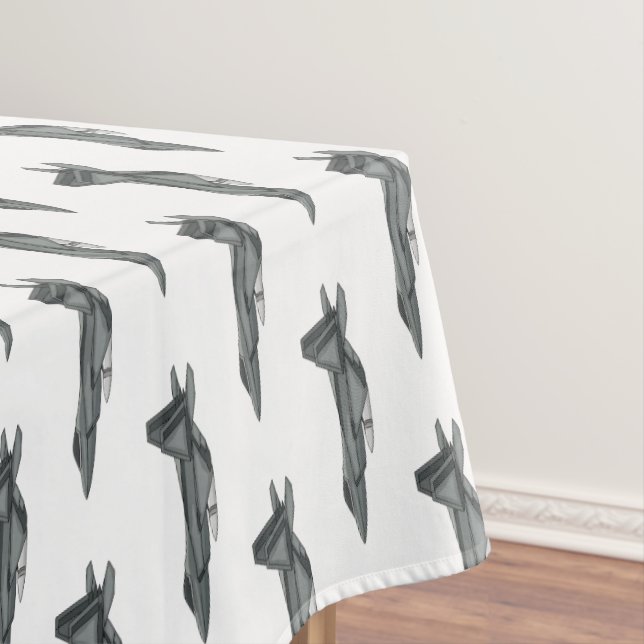 Fighter aircraft cartoon illustration tablecloth (In Situ)
