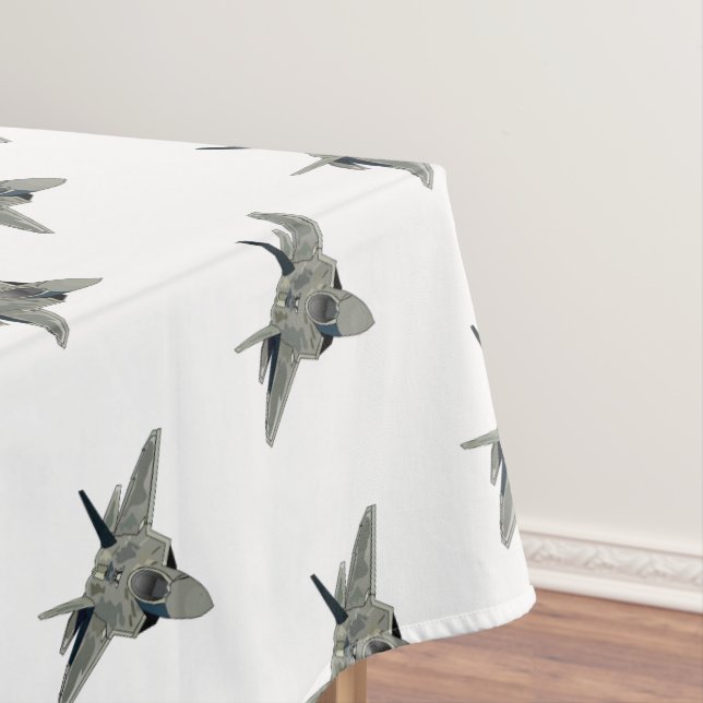Fighter aircraft cartoon illustration tablecloth (In Situ)