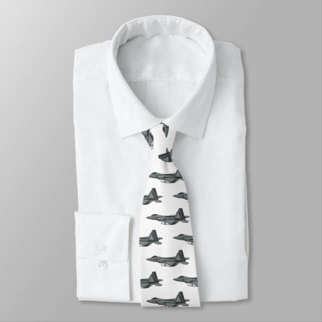 Fighter aircraft cartoon illustration tie (Tied)