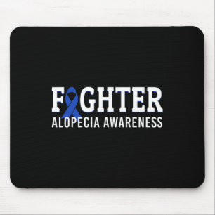 Fighter Alopecia Awareness Blue AA Ribbon Support  Mouse Mat