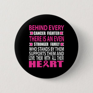 Fighter And Strong Family Breast Cancer Awareness 6 Cm Round Badge