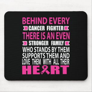 Fighter And Strong Family Breast Cancer Awareness Mouse Mat