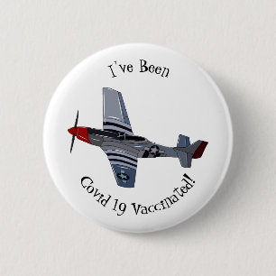 Fighter-bomber cartoon illustration 6 cm round badge