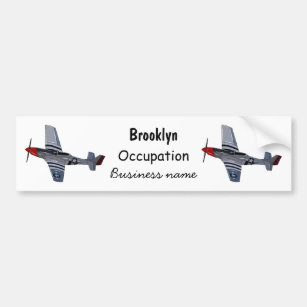 Fighter-bomber cartoon illustration bumper sticker