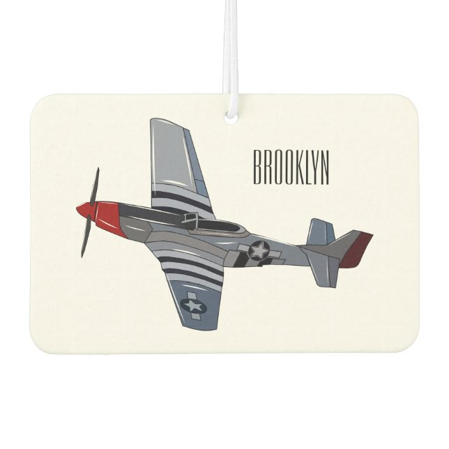 Fighter-bomber cartoon illustration car air freshener (Front)