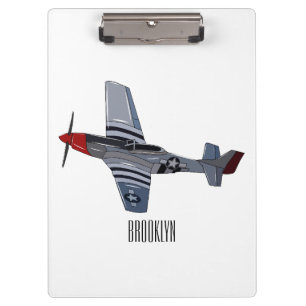 Fighter-bomber cartoon illustration clipboard
