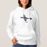 Fighter-bomber cartoon illustration