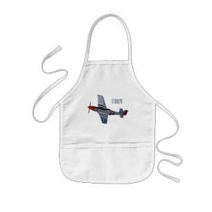 Fighter-bomber cartoon illustration kids apron
