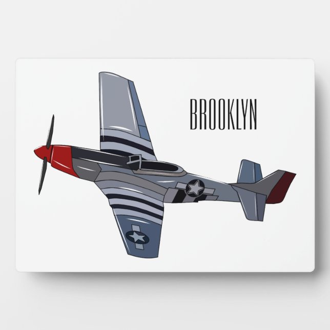 Fighter-bomber cartoon illustration plaque (Front)