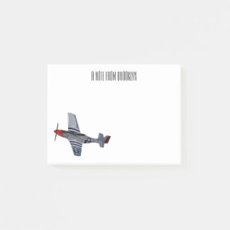 Fighter-bomber cartoon illustration post-it notes