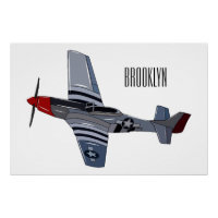 Fighter-bomber cartoon illustration