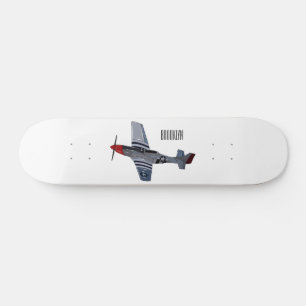 Fighter-bomber cartoon illustration skateboard