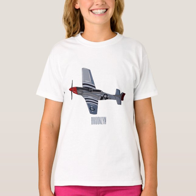 Fighter-bomber cartoon illustration T-Shirt (Front)