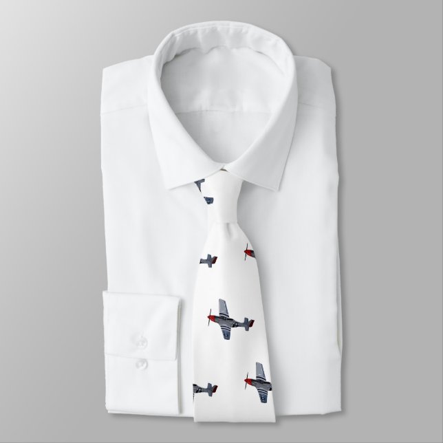 Fighter-bomber cartoon illustration tie (Tied)
