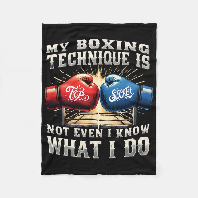 Fighter Boxing Gloves - Funny Gym Quote - Retro Bo Fleece Blanket (Front)