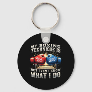 Fighter Boxing Gloves - Funny Gym Quote - Retro Bo Key Ring