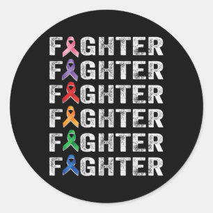 Fighter Cancer Survivor Awareness World Cancer Day Classic Round Sticker