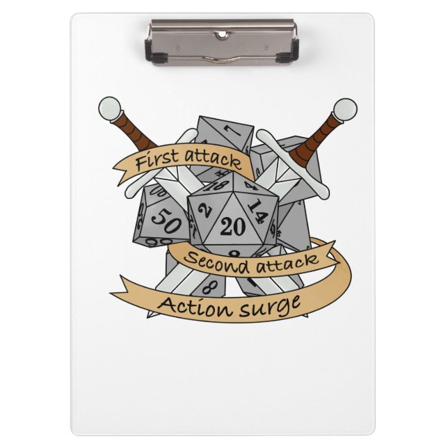 Fighter Dice Design Clipboard (Front)