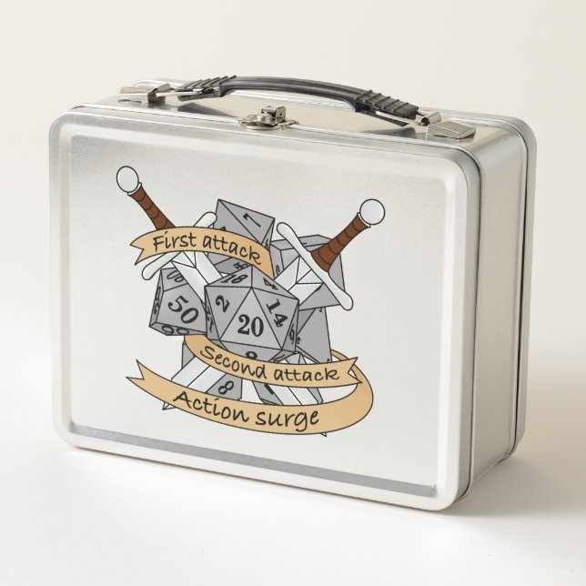 Fighter Dice Design Metal Lunch Box (Front)