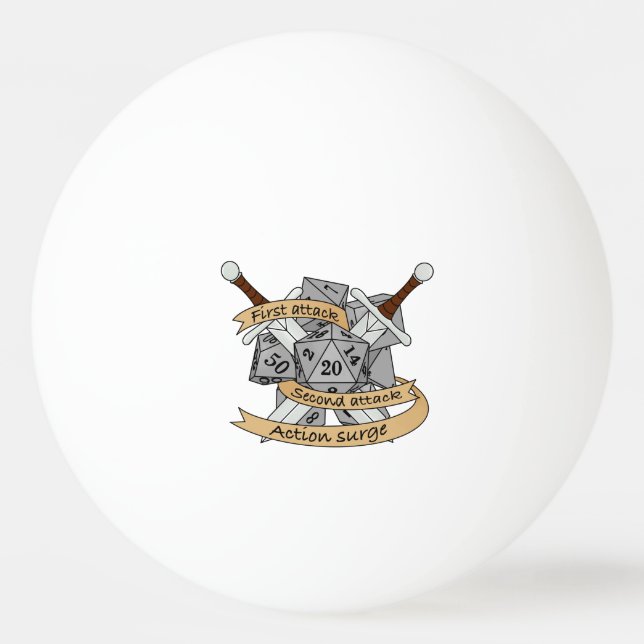 Fighter Dice Design Ping Pong Ball (Front)