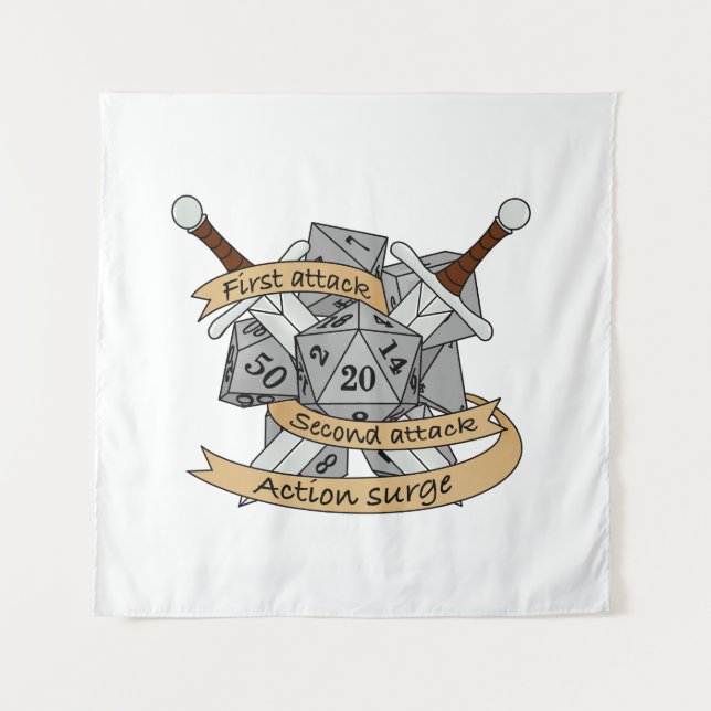 Fighter Dice Design Tapestry (Front)